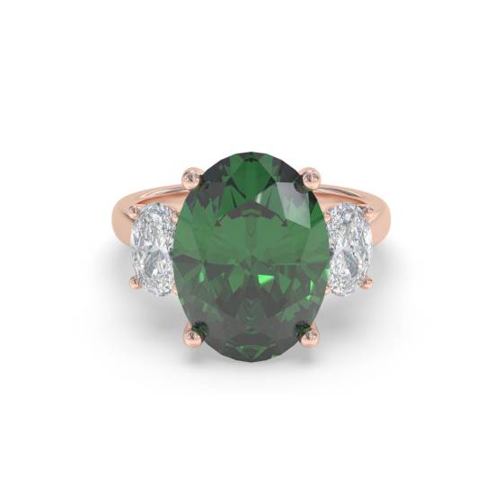 6.70ct VS/E-F Trilogy Emerald and Diamond Gemstone Ring
