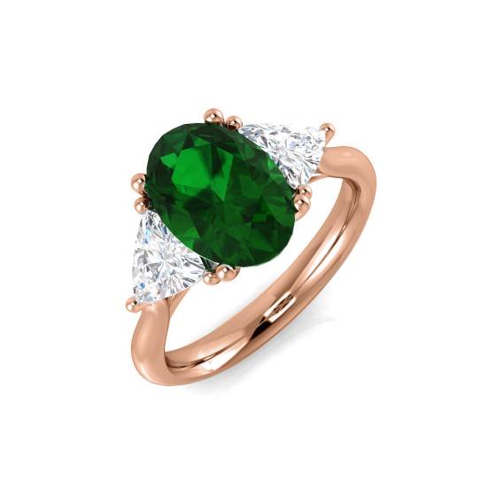 2.80ct VS/E-F Trilogy Emerald and Diamond Gemstone Ring