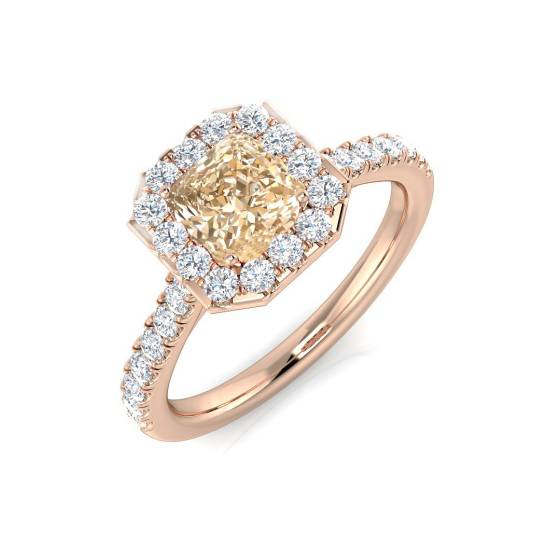 1.10ct VS/E-F Morganite and Diamond Gemstone Ring