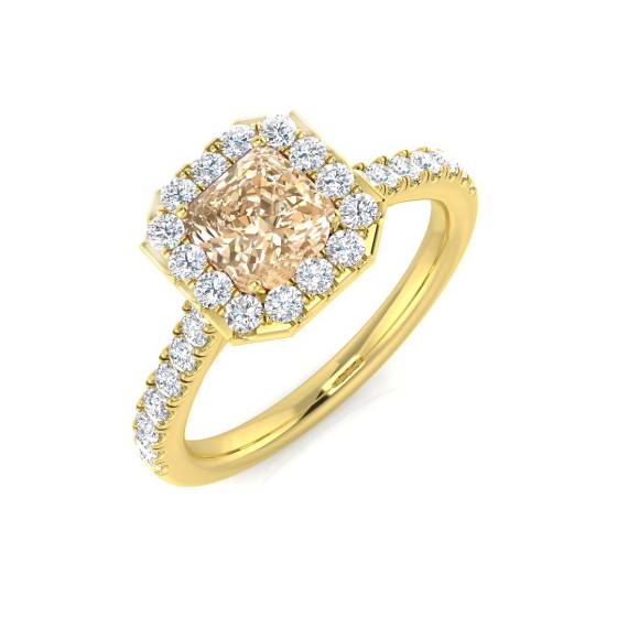 1.10ct VS/E-F Morganite and Diamond Gemstone Ring