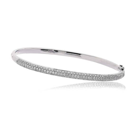 Elegant Encrusted Round Diamond Set Bangle