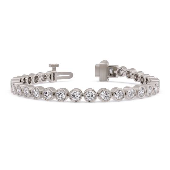 Classic Single Row Diamond Bezel Set Tennis Bracelet