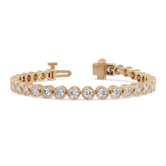 Classic Single Row Diamond Bezel Set Tennis Bracelet
