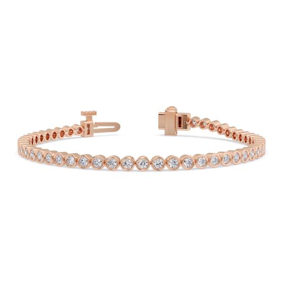Classic Single Row Diamond Bezel Set Tennis Bracelet