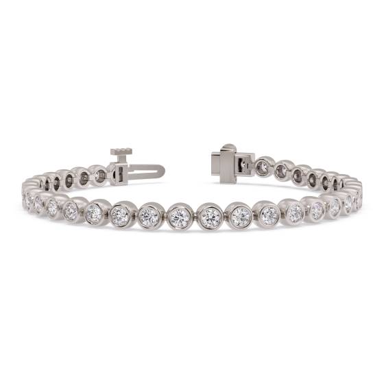 Classic Single Row Diamond Bezel Set Tennis Bracelet