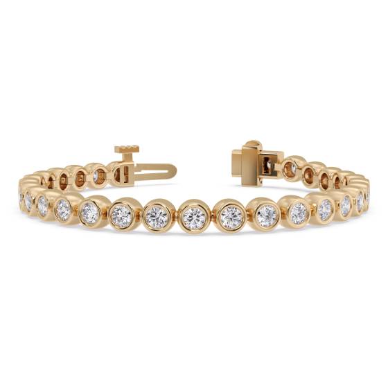 Classic Single Row Diamond Bezel Set Tennis Bracelet