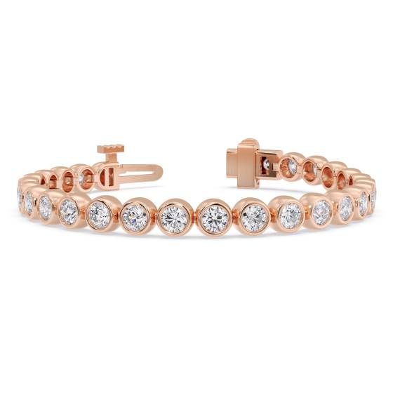 Classic Single Row Diamond Bezel Set Tennis Bracelet