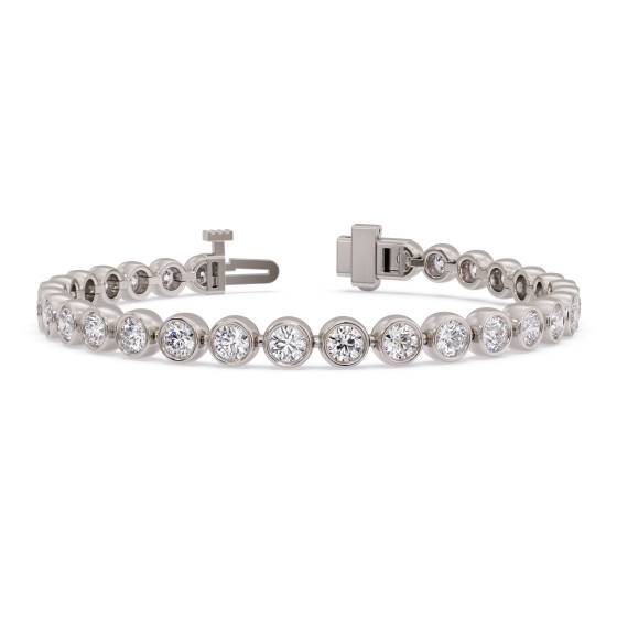 Classic Single Row Diamond Bezel Set Tennis Bracelet