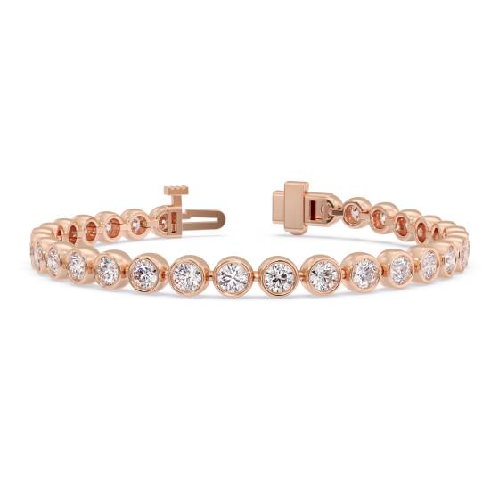 Classic Single Row Diamond Bezel Set Tennis Bracelet