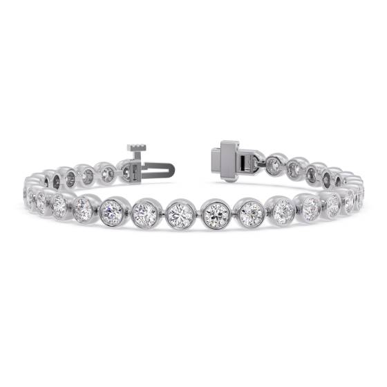 Classic Single Row Diamond Bezel Set Tennis Bracelet