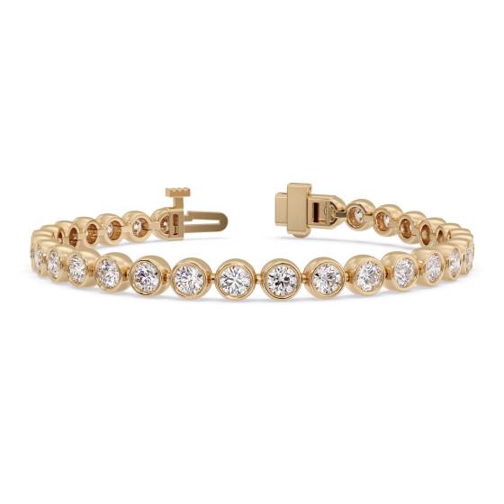Classic Single Row Diamond Bezel Set Tennis Bracelet