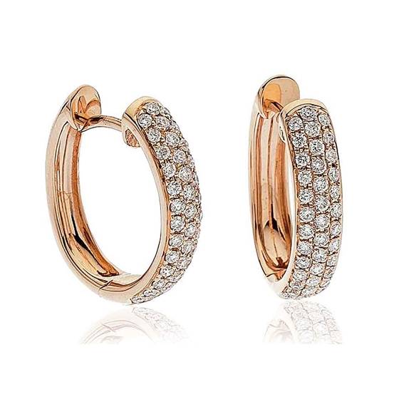 Elegant Round Diamond Hoop Earrings