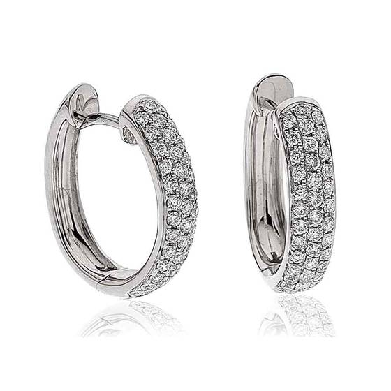 Elegant Round Diamond Hoop Earrings