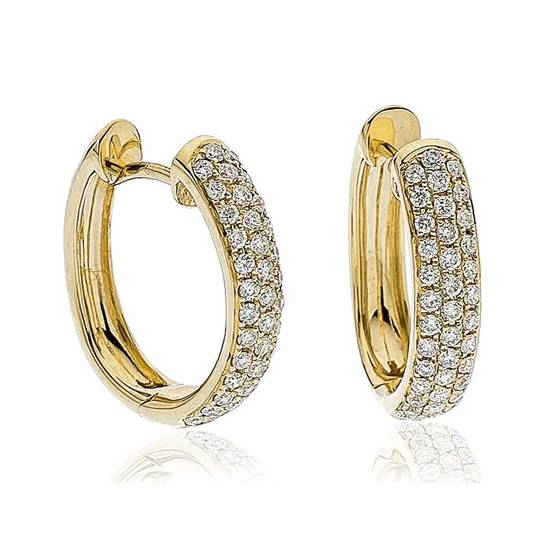 Elegant Round Diamond Hoop Earrings