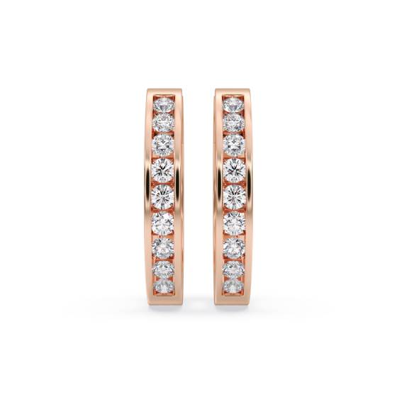 Elegant Round Diamond Hoop Earrings