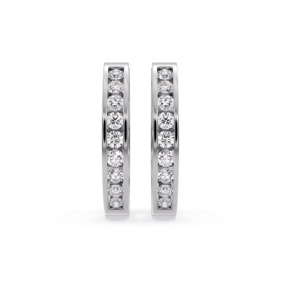 Elegant Round Diamond Hoop Earrings