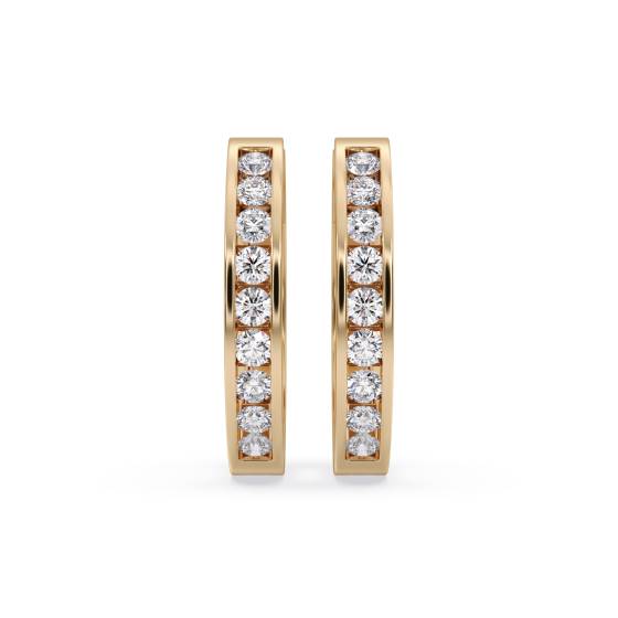 Elegant Round Diamond Hoop Earrings