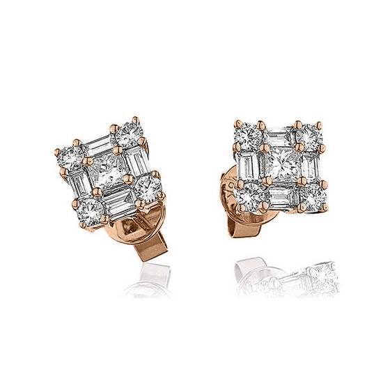 Classic Diamond Cluster Earrings
