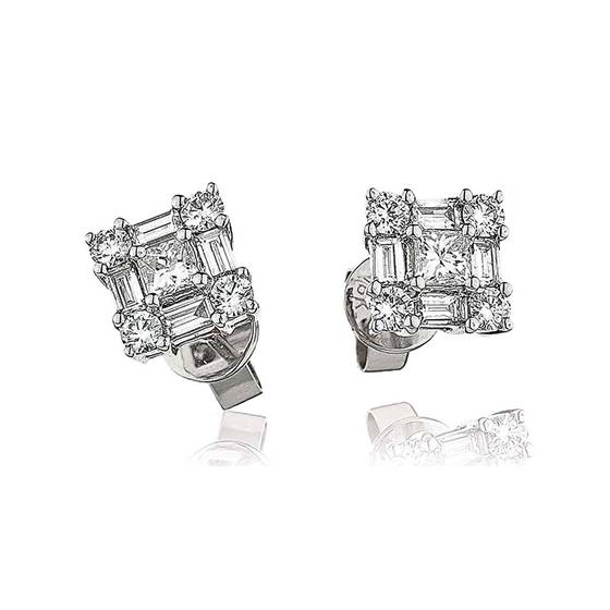 Classic Diamond Cluster Earrings