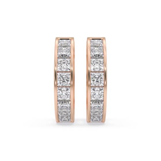 1.00ct Princess Cut Diamond Hoop Earrings