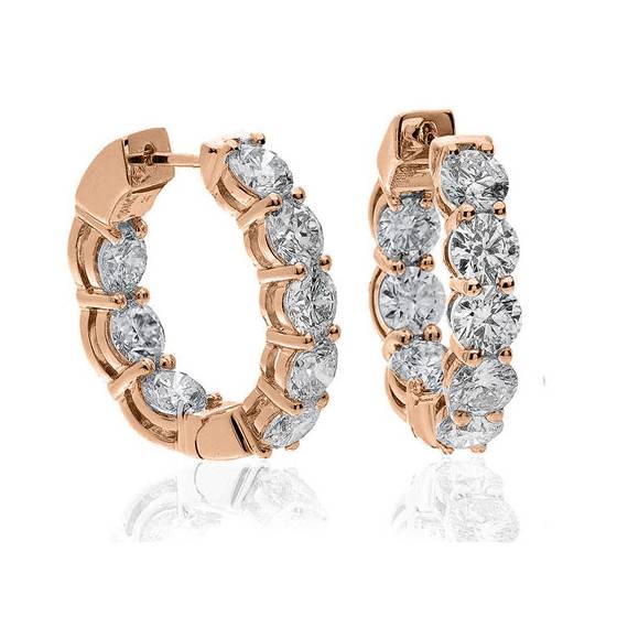 Elegant Round Diamond Hoop Earrings