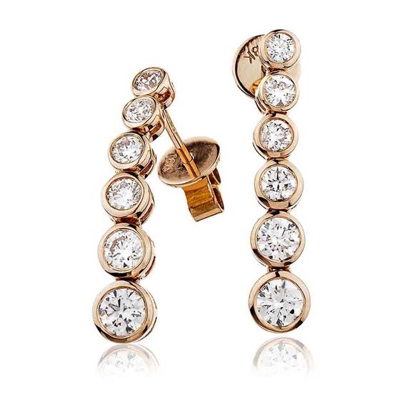 1.20ct Modern Round Diamond Drop Earrings