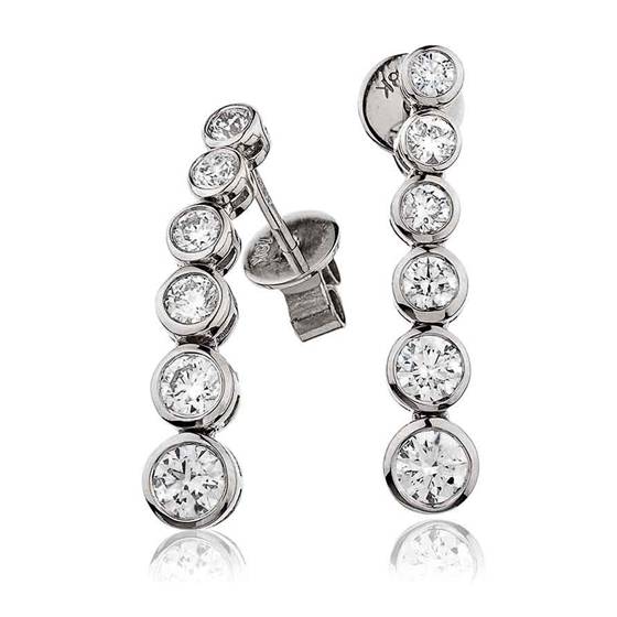1.20ct Modern Round Diamond Drop Earrings
