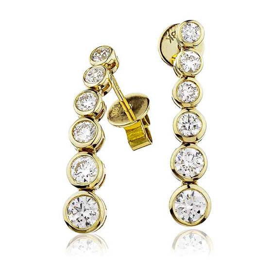 1.20ct Modern Round Diamond Drop Earrings