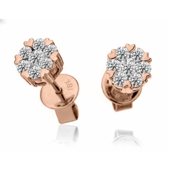 Classic Round Diamond Cluster Earrings