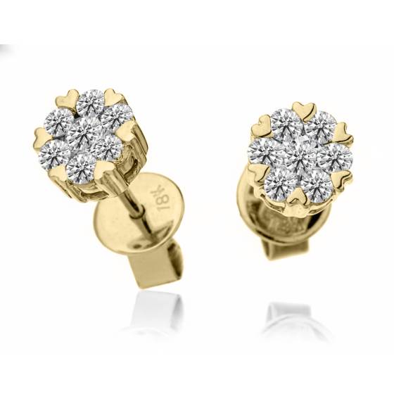 Classic Round Diamond Cluster Earrings