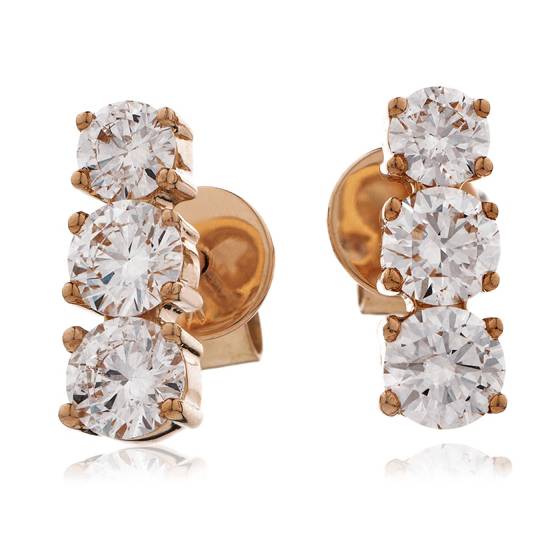 1.30ct Modern Round Diamond Drop Earrings