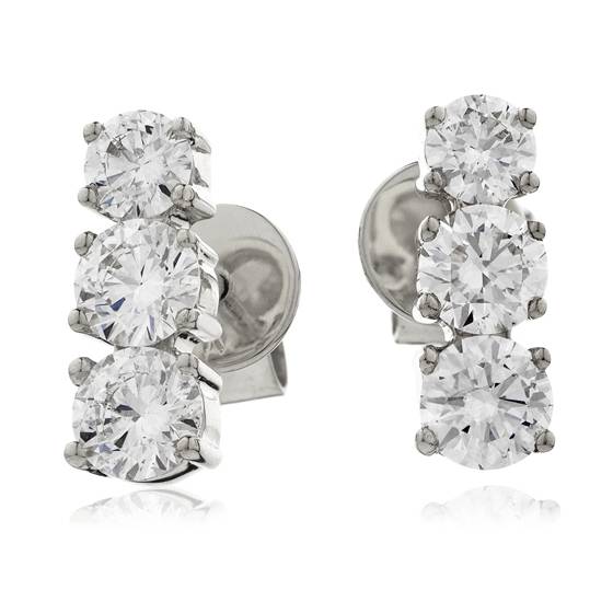 1.30ct Modern Round Diamond Drop Earrings