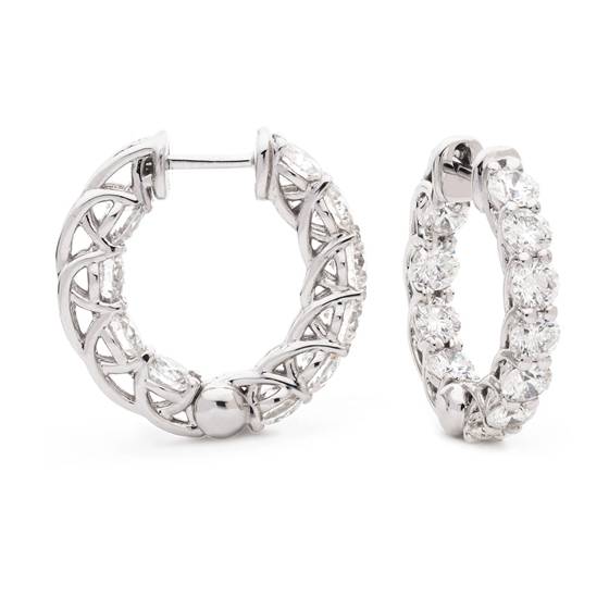 2.30ct Modern Round Diamond Hoop Earrings