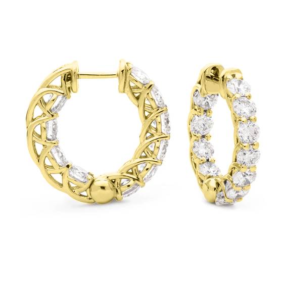 2.30ct Modern Round Diamond Hoop Earrings