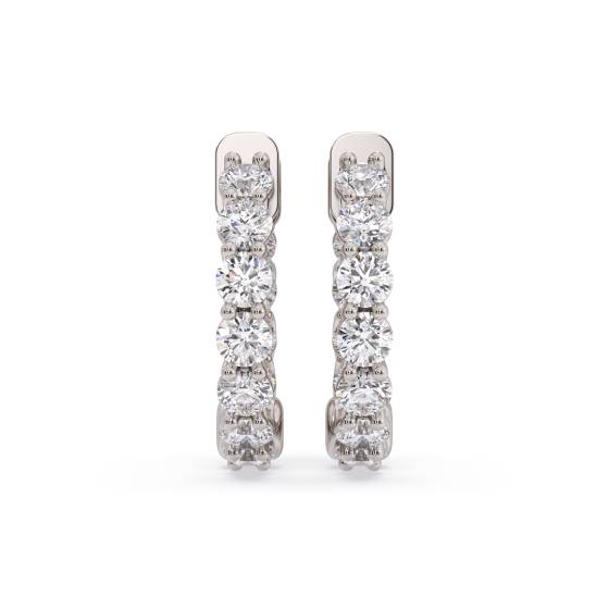3.00ct Modern Round Diamond Hoop Earrings