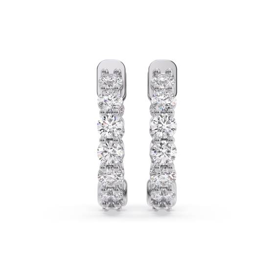 3.00ct Modern Round Diamond Hoop Earrings
