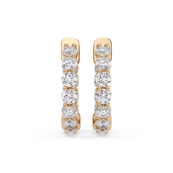 3.00ct Modern Round Diamond Hoop Earrings