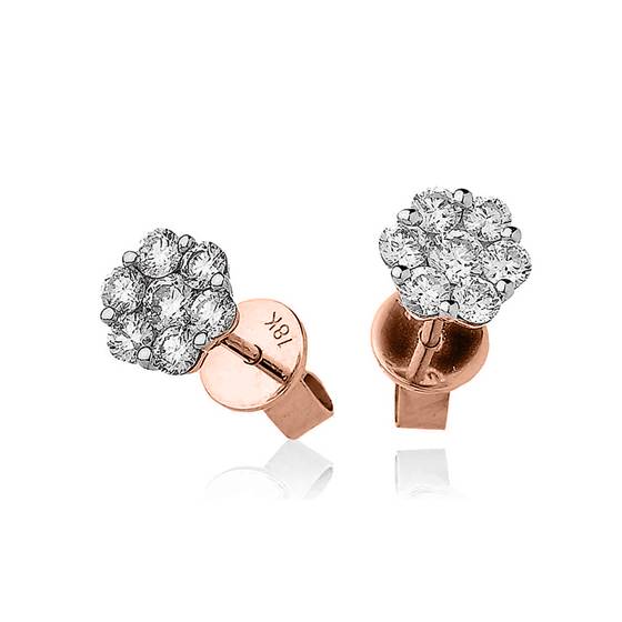 Classic Round Diamond Cluster Earrings