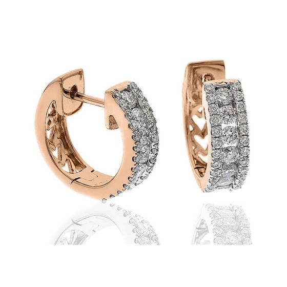 0.70ct Elegant Round Diamond Hoop Earrings