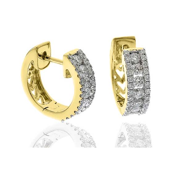 0.70ct Elegant Round Diamond Hoop Earrings