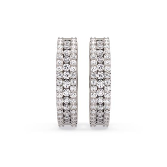 Elegant Round Diamond Hoop Earrings