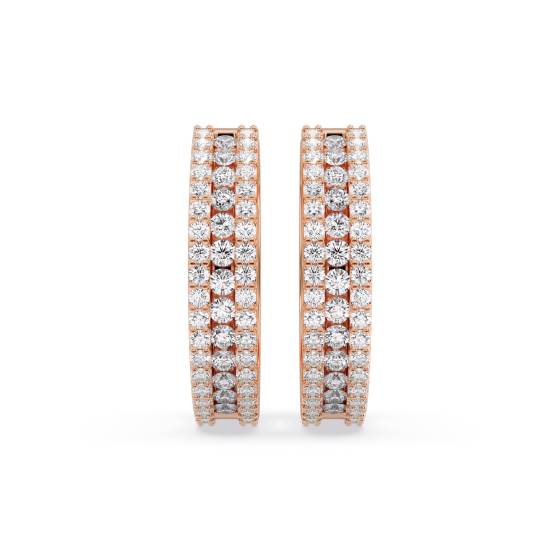 Elegant Round Diamond Hoop Earrings