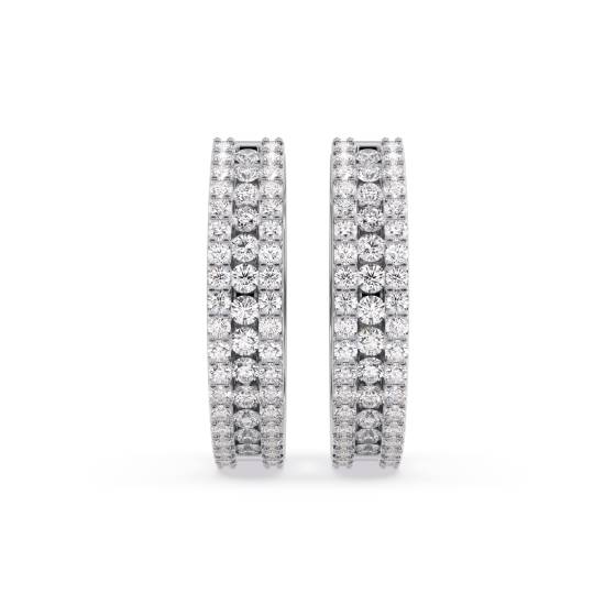 Elegant Round Diamond Hoop Earrings