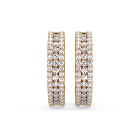 Elegant Round Diamond Hoop Earrings