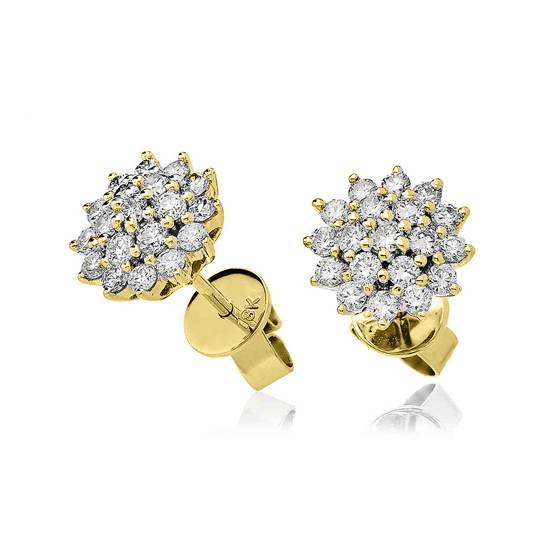 Classic Round Diamond Cluster Earrings