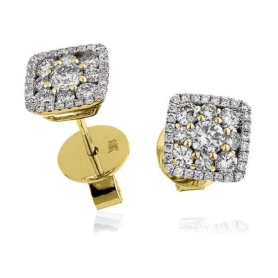 Classic Round Diamond Cluster Earrings
