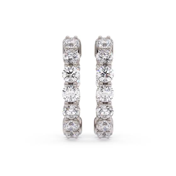 1.50ct Modern Round Diamond Hoop Earrings