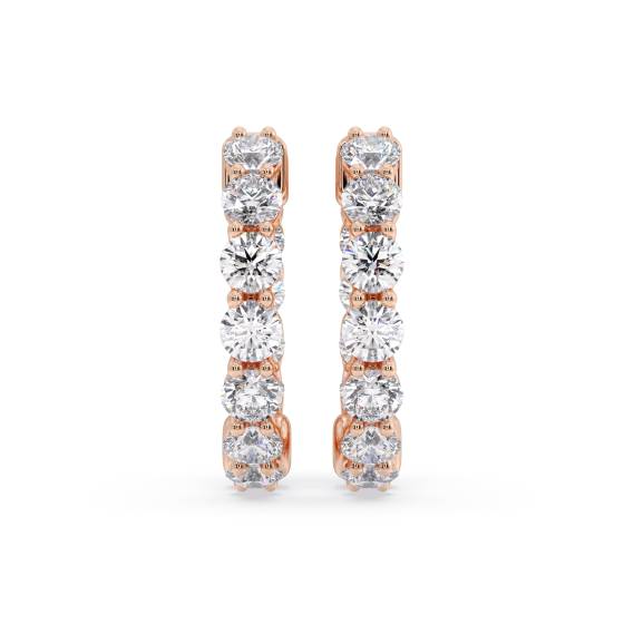 1.50ct Modern Round Diamond Hoop Earrings