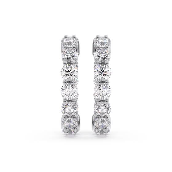 1.50ct Modern Round Diamond Hoop Earrings