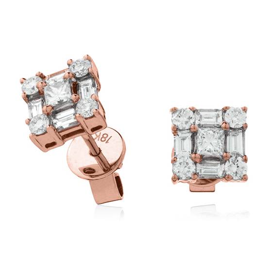 0.80ct Classic Diamond Cluster Earrings